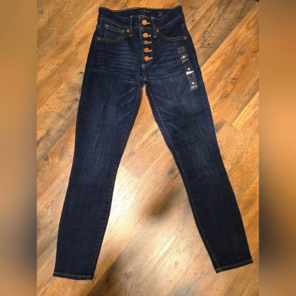 Lucky Brand Ava Mid-Rise Skinny Jeans Women's 00 Ankle (24Wx27L) Dark Wash